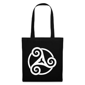 Triskele punched white Celtic spiral - Tote Bag - black - Front