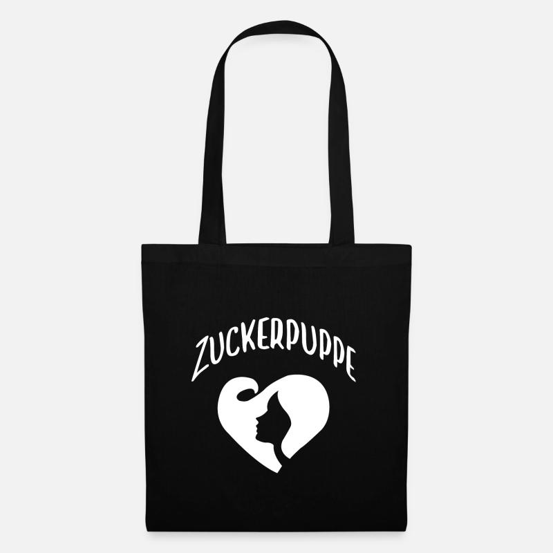 Zuckerpuppe Puppe Süßes Mädchen Girly - Stoffbeutel - Schwarz