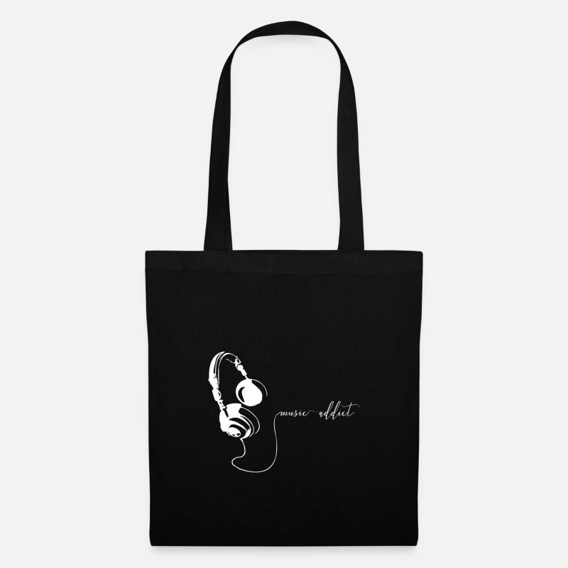Musik Musiker Kopfhörer Geschenkidee - Stoffbeutel - Schwarz
