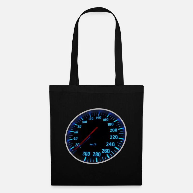 Blue Speedmeter - Tacho - Stoffbeutel - Schwarz