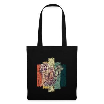 singe - Sac en tissu - noir - Devant