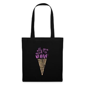 Eis Eiscreme Sommer Geschenkidee - Stoffbeutel - Schwarz - Vorne