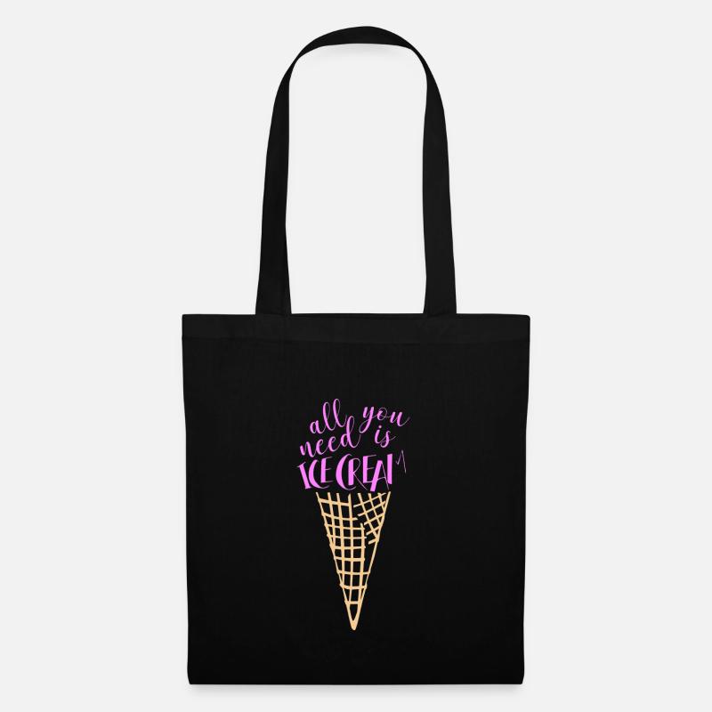Eis Eiscreme Sommer Geschenkidee - Stoffbeutel - Schwarz