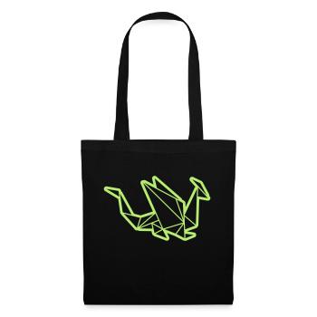 Origami: stolzer Drache - Sac en tissu - noir - Devant