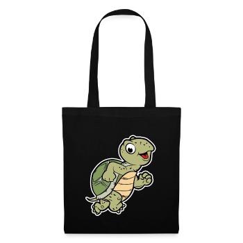 cute jogging turtle - Tote Bag - black - Front