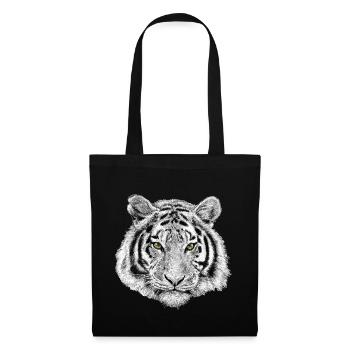 Tiger Löwe Lion Geschenk - Stoffbeutel - Schwarz - Vorne