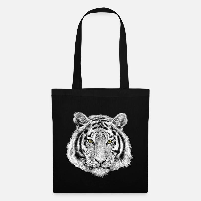 Tiger Löwe Lion Geschenk - Stoffbeutel - Schwarz