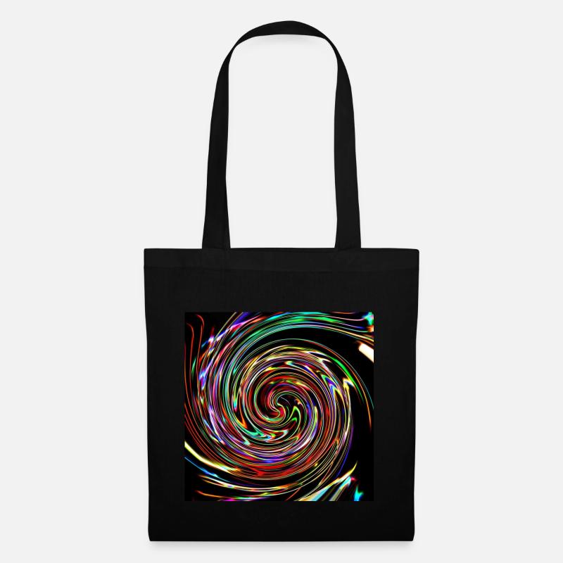 Neon spirals, Neon Spiralen - Stoffbeutel - Schwarz