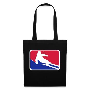blue red button frame shield ski drive down - Tote Bag - black - Front