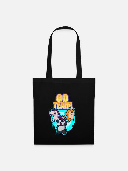 Einhorn Panda Katze Portal Motivation - Stoffbeutel - Schwarz