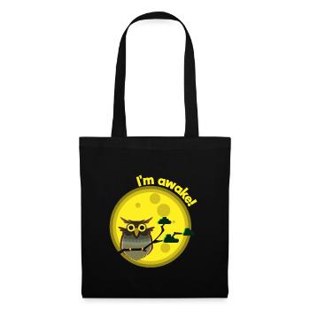 Owl Moonlight Overturned Night Sleeping Gift - Tote Bag - black - Front