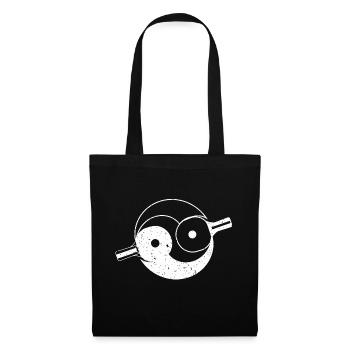 Cadeau de sport raquette de tennis de table Yin Yang - Sac en tissu - noir - Devant