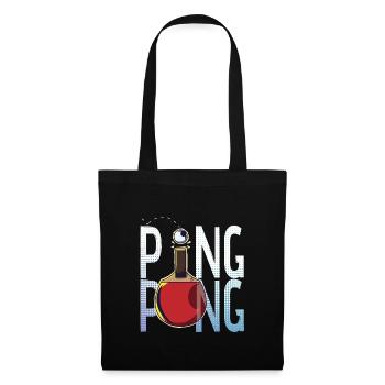 Ping Pong Word Tischtennis Meister Geschenk - Stoffbeutel - Schwarz - Vorne
