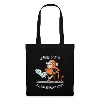 Bone fracture accident crutches cure gift idea - Tote Bag - black - Front