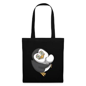Une idée cadeau coeur de pingouins - Sac en tissu - noir - Devant