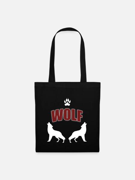 Wolf Geschenkidee - Stoffbeutel - Schwarz