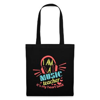 Musik Lehrer Spruch - Stoffbeutel - Schwarz - Vorne