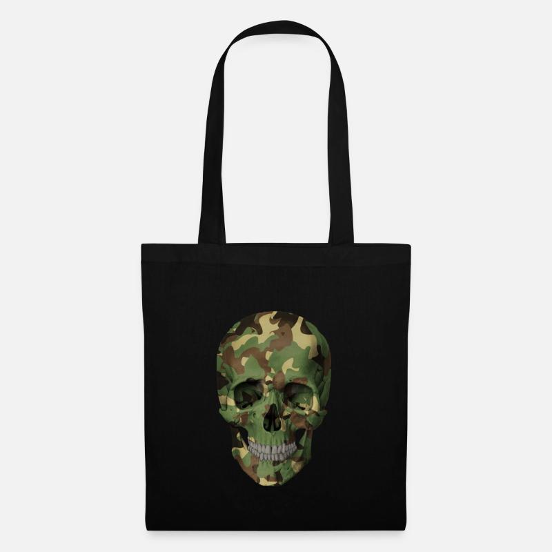 Camouflage Totenkopf - Stoffbeutel - Schwarz