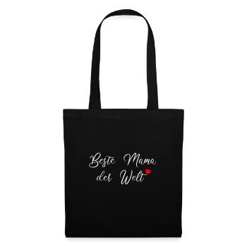 Mama ist die Beste der Welt Herz Geschenk - Stoffbeutel - Schwarz - Vorne