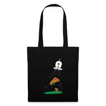 Ufo pizza pour alien - Sac en tissu - noir - Devant