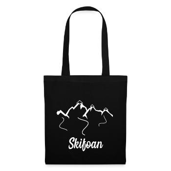 Skifoan Design Geschenkidee Alpen Berge Snowboard - Stoffbeutel - Schwarz - Vorne