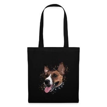 Jack Russel Terrier - Hund - Stoffbeutel - Schwarz - Vorne