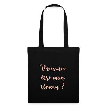 Veux-tu être mon témoin ? - Sac en tissu - noir - Devant