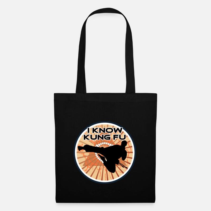 I know Kung Fu Ich kann Kung Fu - Stoffbeutel - Schwarz