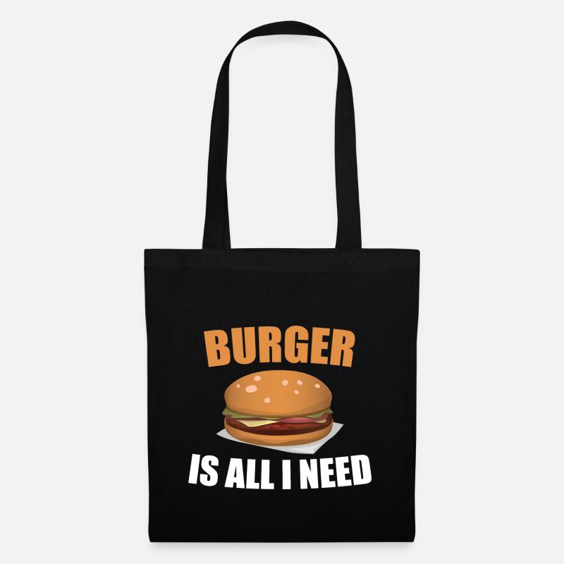 Burger - Sac en tissu - noir
