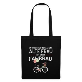 Woman and bike ride gift - Tote Bag - black - Front
