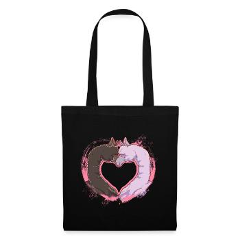 Alpaga chameau amour coeur couple objectif relation - Sac en tissu - noir - Devant