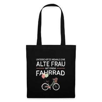Femme vélo idée de cadeau - Sac en tissu - noir - Devant