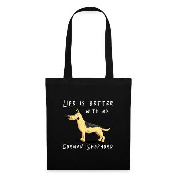 Life Is Better With My German Shepherd I DSH Hund - Stoffbeutel - Schwarz - Vorne