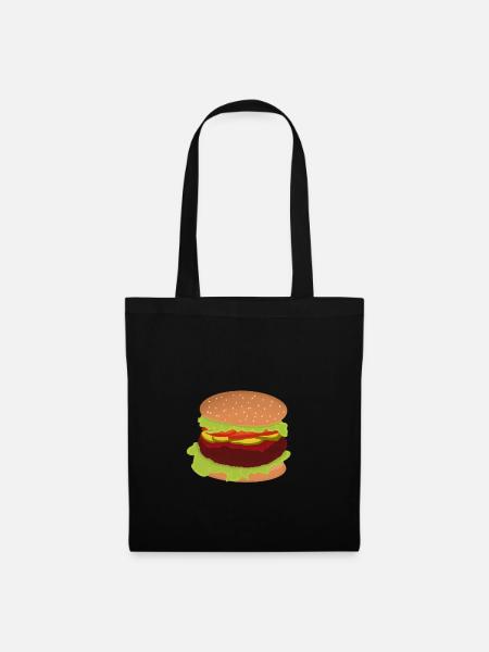 Burger - Stoffbeutel - Schwarz