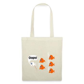 Furz Pupsen Oops Fisch Fart Blähungen Flatulenz - Stoffbeutel - Natur - Vorne