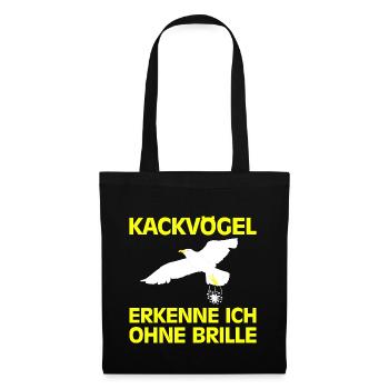 Geschenkideen Lustige Tiere Sprüche Vögel Weiß - Stoffbeutel - Schwarz - Vorne