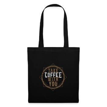 Kaffee Koffein Geschenkidee - Stoffbeutel - Schwarz - Vorne
