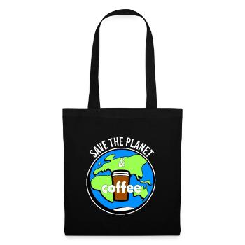 sauver la planète et le café - Sac en tissu - noir - Devant