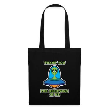 Thank you Believer UFO Alien Women Men Kids - Tote Bag - black - Front