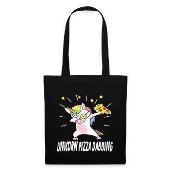 unicorn dab licorne pizza idée de cadeau - Sac en tissu - noir - Devant