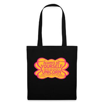 toujours être vous-même logo drôle de Licorne text - Sac en tissu - noir - Devant