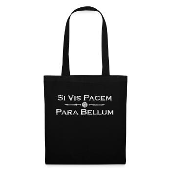 Si Vis Pacem Para Bellum - lateinischer Spruch - Stoffbeutel - Schwarz - Vorne
