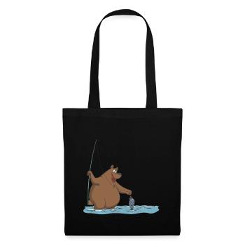 A bear is fishing for a fish gift - Tote Bag - black - Front