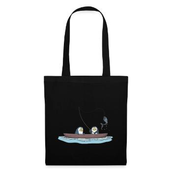 Angler penguins are fishing on the boat gift - Tote Bag - black - Front
