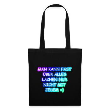 Mann kann fast.... Geschenk Spruch lustig witzig - Stoffbeutel - Schwarz - Vorne