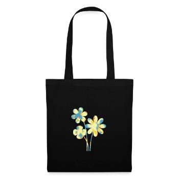 Blume - Stoffbeutel - Schwarz - Vorne