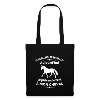 je parle seulement à mon cheval - Sac en tissu - noir - Devant