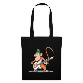 Monkey plays guitar gift - Tote Bag - black - Front