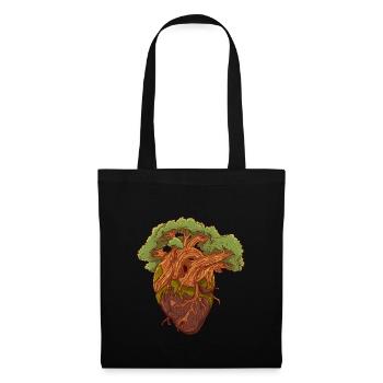 Biologie Coeur Anatomique Arbre Plante Vie Forestière - Sac en tissu - noir - Devant