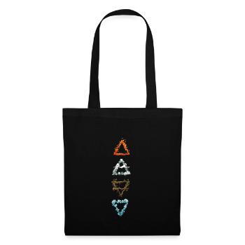 Alchemie Symbole Elemtente Feuer Wasser Luft Erde - Stoffbeutel - Schwarz - Vorne